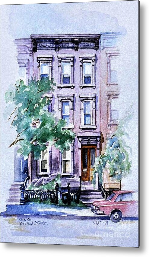 Park Slope Metal Print featuring the painting House on Tenth Street by Nancy Wait