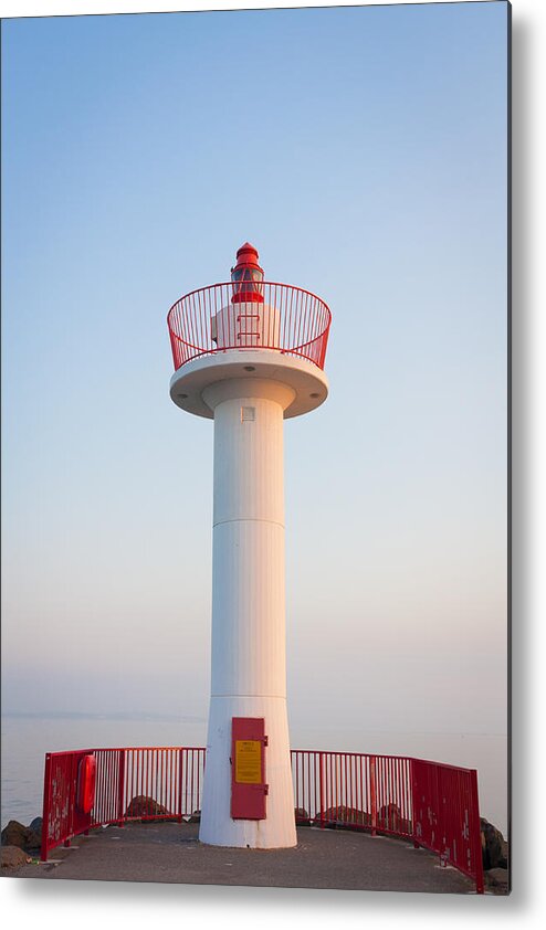 Blue Metal Print featuring the photograph Howth Lighthouse Beacon by Semmick Photo