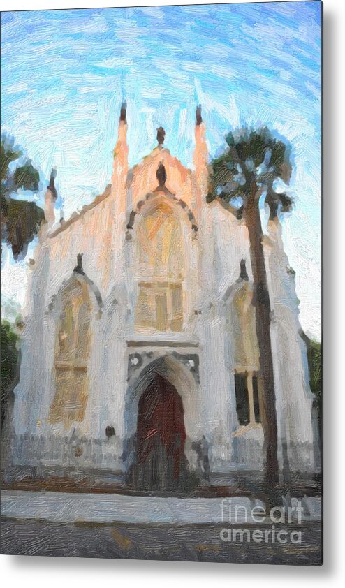 French Huguenot Metal Print featuring the digital art Huguenot Church by Dale Powell