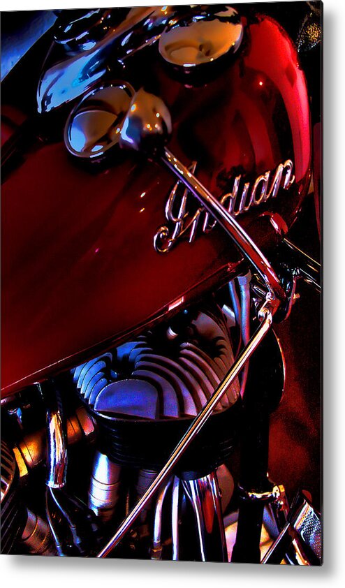 Indian Metal Print featuring the photograph Indian Motorcycle by David Patterson