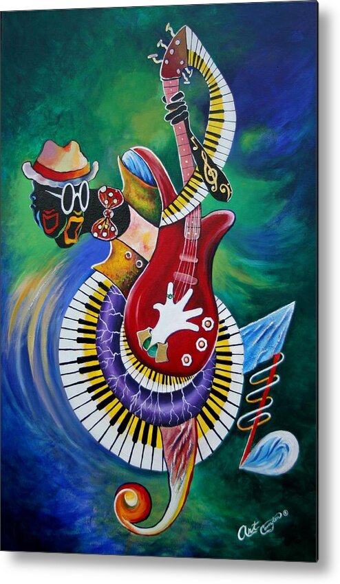 Guitar Metal Print featuring the painting Inside My Music V by Arthur Covington
