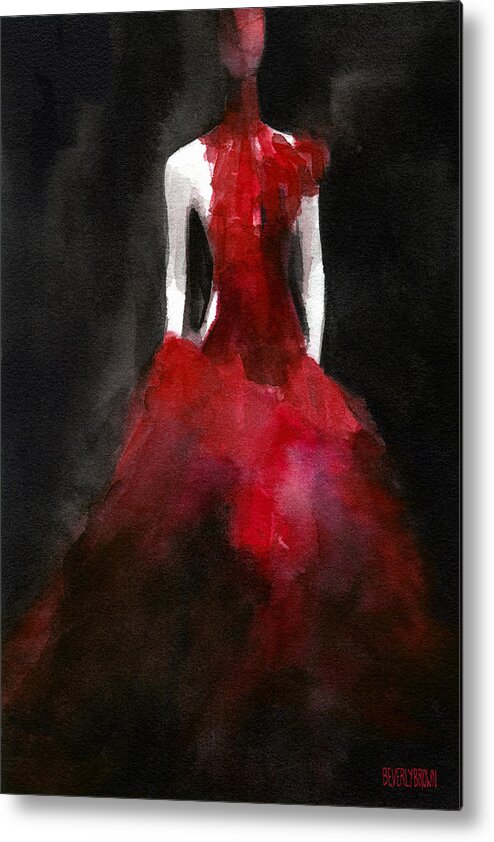 Fashion Metal Poster featuring the painting Inspired by Alexander McQueen Fashion Illustration Art Print by Beverly Brown
