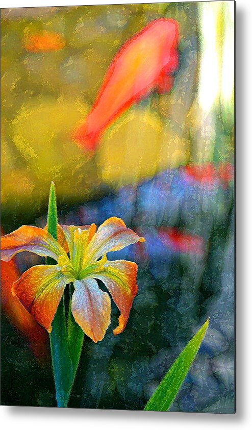 Floral Metal Print featuring the photograph Iris 34 by Pamela Cooper