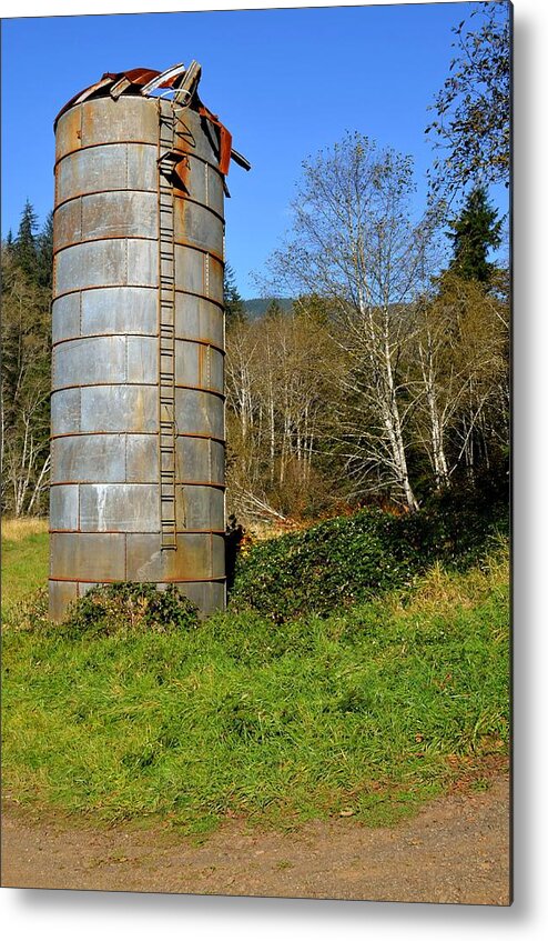 Silo Metal Print featuring the photograph I've Seen Better Days by Laureen Murtha Menzl