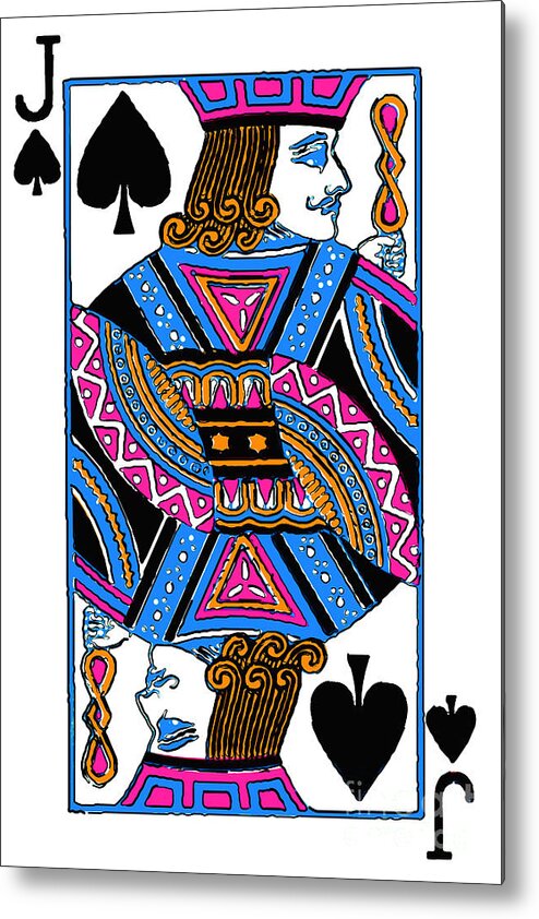 Card Metal Print featuring the photograph Jack of Spades - v3 by Wingsdomain Art and Photography