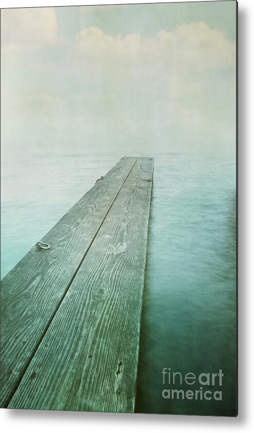 Photomanipulation Metal Print featuring the photograph Jetty by Priska Wettstein