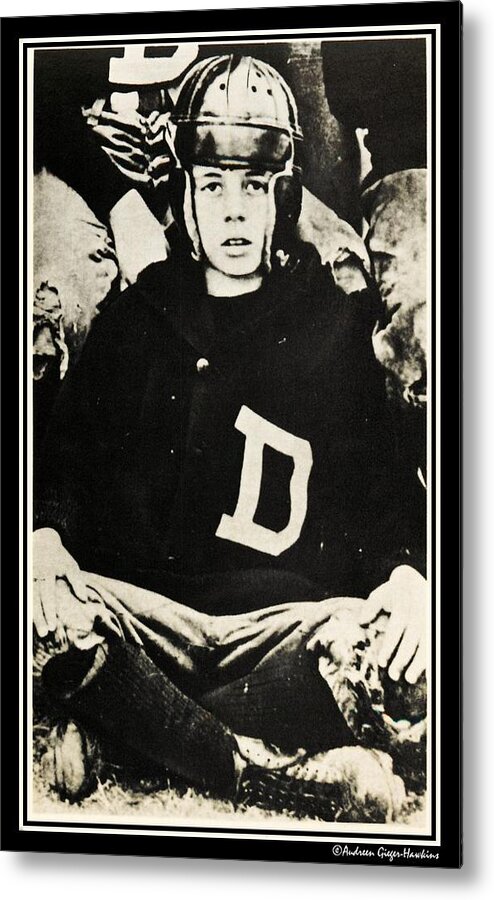 John F Kennedy Metal Print featuring the photograph John F Kennedy Football Player by Audreen Gieger
