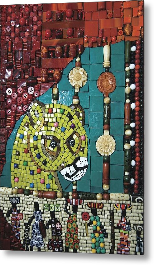 Mosaic Metal Print featuring the mixed media Journey to Africa by Genna Wise