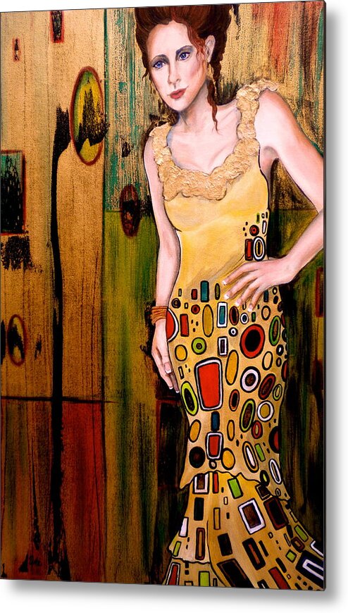 Woman Metal Print featuring the painting Kate by Debi Starr