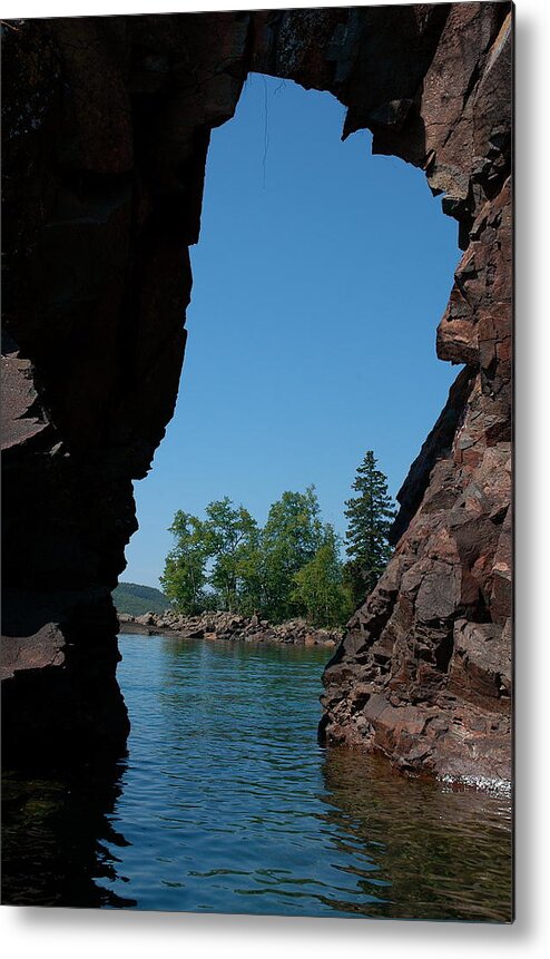 Kayaking Metal Print featuring the photograph Kayaking through the arch by Sandra Updyke