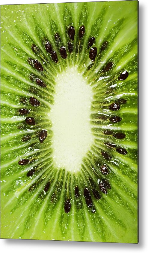 Appetizing Metal Print featuring the photograph Kiwi Slice by Chris Knorr