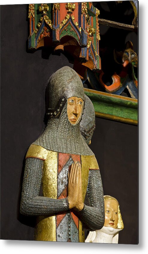 10 - Descriptors Metal Print featuring the photograph Knight in prayer by Charles Lupica