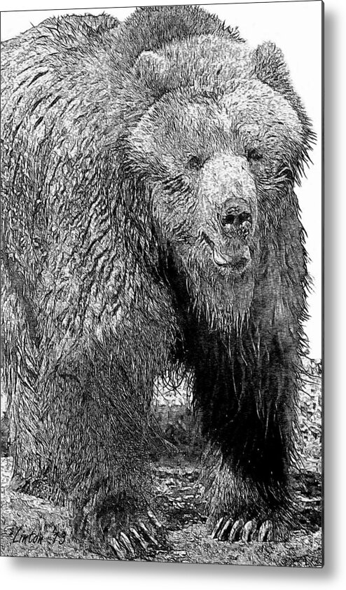 Kodiak Bear Metal Print featuring the digital art Kodiak 3 by Larry Linton