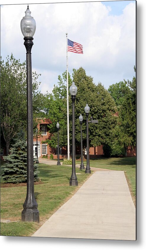 Kent Metal Print featuring the photograph KSU Ashtabula Campus US flag by Valerie Collins