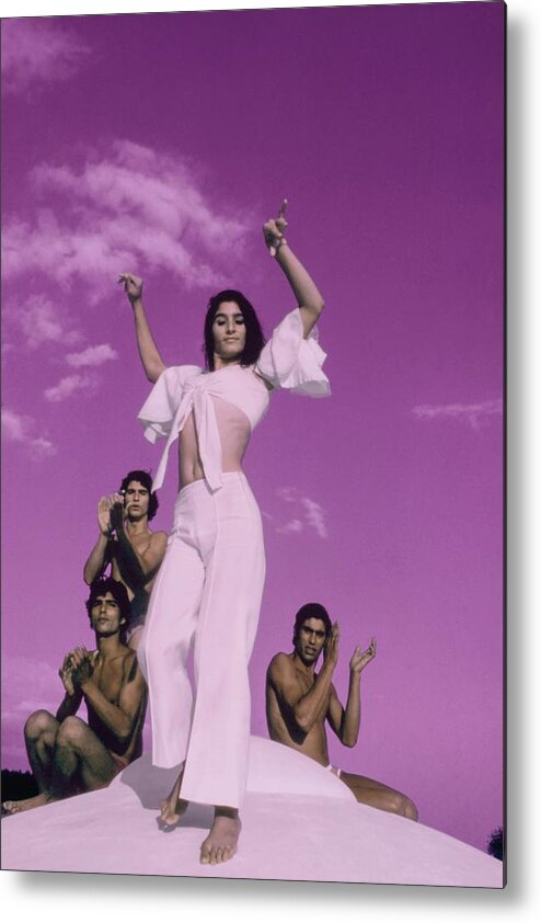 Dance Metal Print featuring the photograph La Chichi Dancing With Her Brothers by Raymundo de Larrain