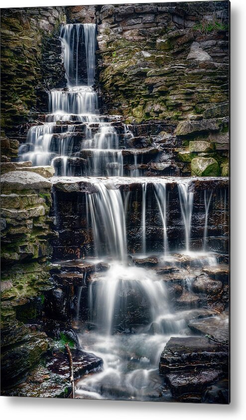 Waterfall Metal Print featuring the photograph Lake Park Waterfall by Scott Norris