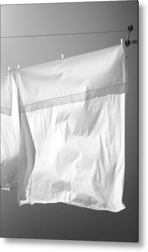 Line Drying Laundry Metal Print featuring the photograph Laundry 9 by Allan Morrison