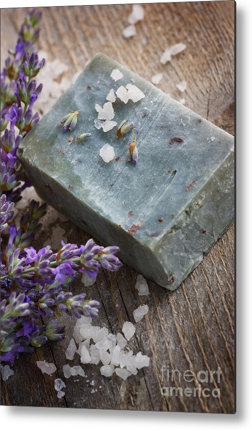 Lavender Metal Print featuring the photograph Lavender soap by Mythja Photography
