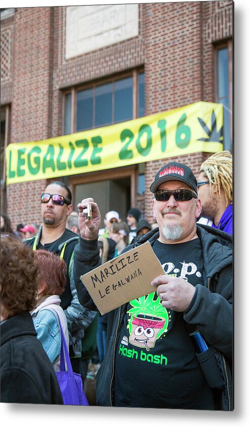 21st Century Metal Print featuring the photograph Legalisation Of Marijuana Rally by Jim West