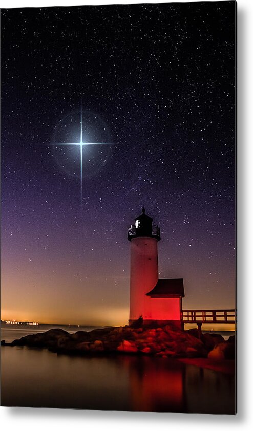 Annisquam Lighthouse Metal Print featuring the photograph Lighthouse star to wish on by Jeff Folger