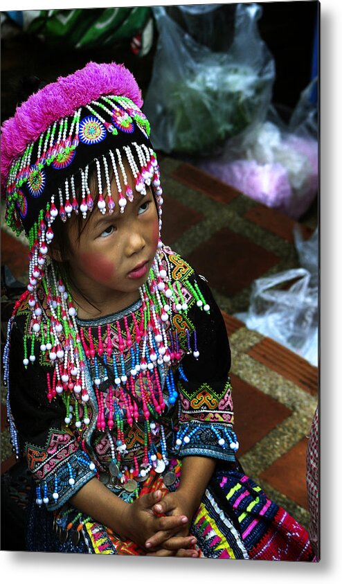 Thailand Metal Print featuring the photograph Little Hill Tribe Girl by Rob Tullis