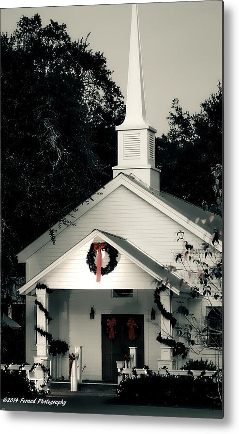 Church Metal Print featuring the photograph Little White Church 2 by Debra Forand