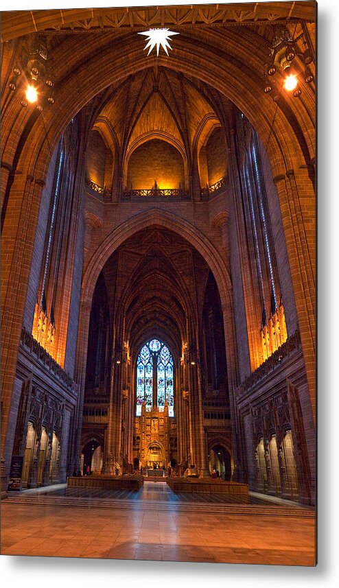 Photography Metal Print featuring the photograph Liverpool Cathedral, Liverpool by Panoramic Images