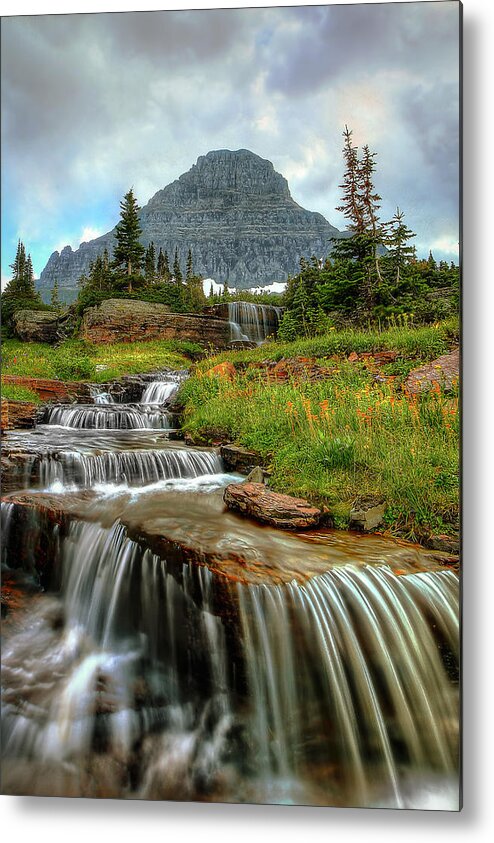 Logan Pass Metal Print featuring the photograph Logan Cascades by Ryan Smith