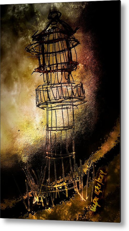 Lighthouse Metal Print featuring the mixed media Lonely Lighthouse by Mimulux Patricia No