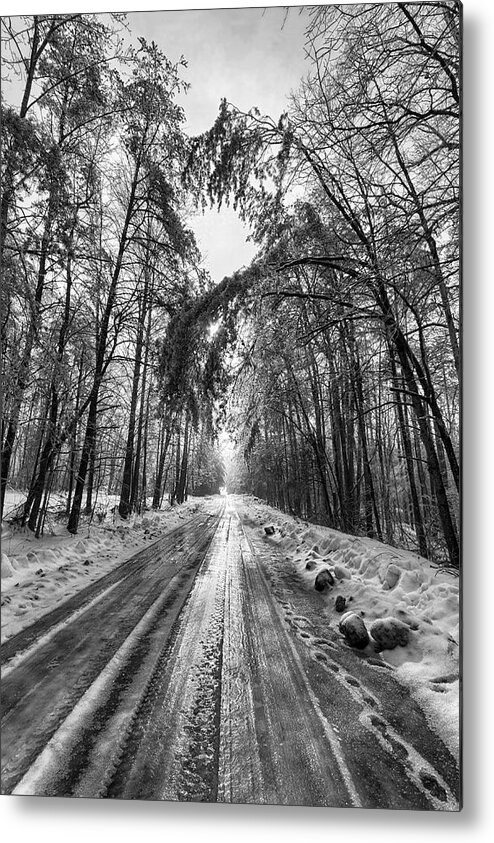 Winter Metal Print featuring the photograph Long Cold Walk by Alan Raasch