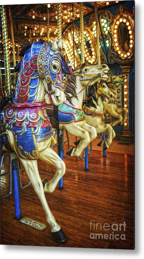 Jersey Shore Metal Print featuring the photograph Dancing Horses by Debra Fedchin