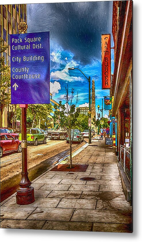 Asheville Metal Print featuring the photograph Looking Up Patton Avenue by John Haldane