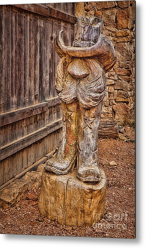 Luckenbach Metal Print featuring the photograph Luckenbach Texas Cowboy by Priscilla Burgers