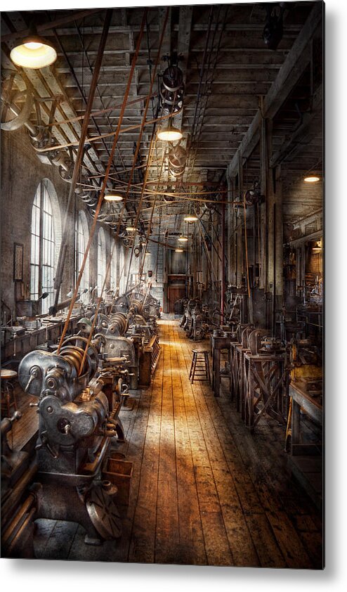 Machinists Metal Print featuring the photograph Machinist - Welcome to the workshop by Mike Savad