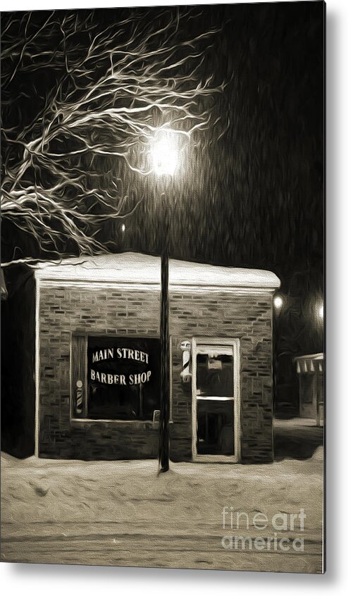 Andee Design Barber Shop Metal Print featuring the photograph Main Street Barber Shop by Andee Design