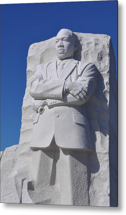 Black Metal Print featuring the photograph Martin Luther King Memorial by Brandon Bourdages