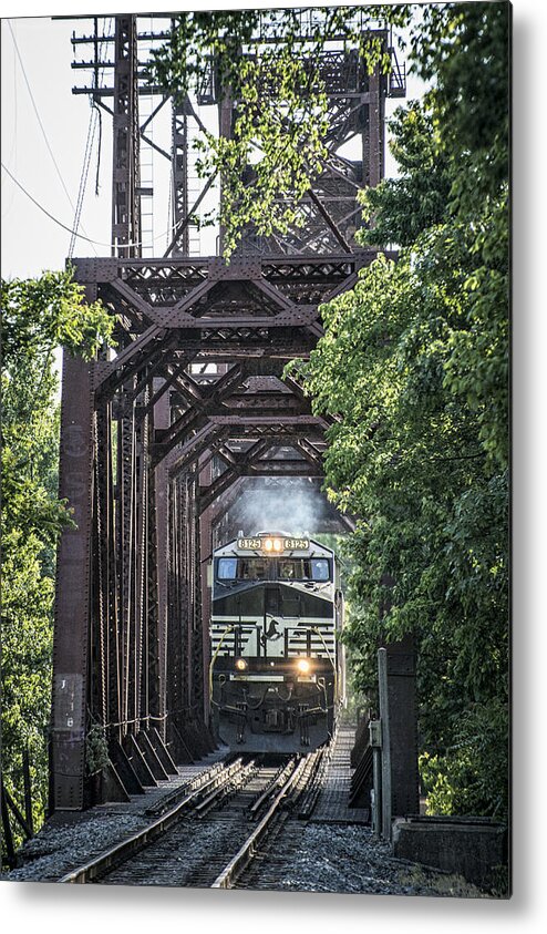 Ns Metal Print featuring the photograph May 20 2014 - A NS coal train at Rockport KY by Jim Pearson
