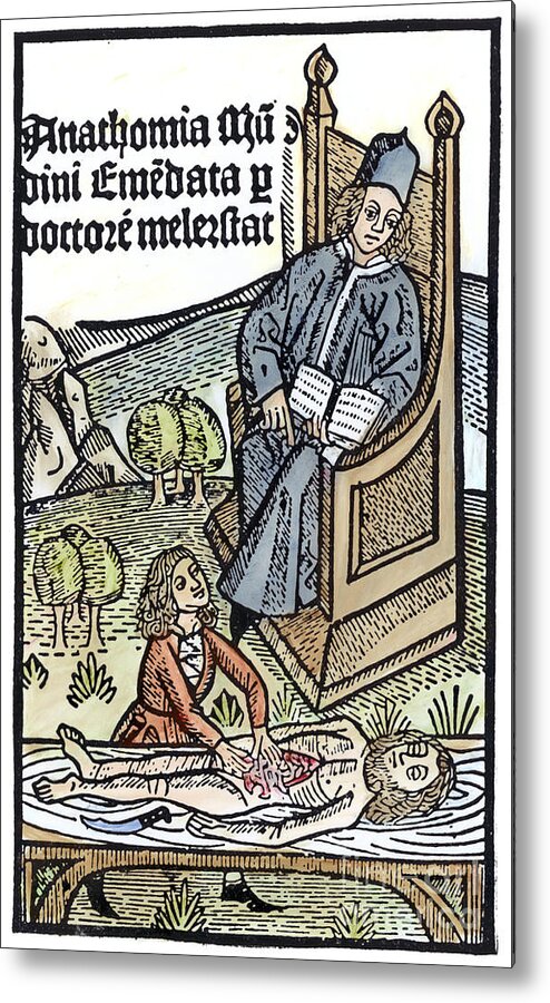 15th Century Metal Print featuring the photograph Medical Teaching, 1487 by Granger