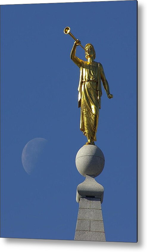 Angel Metal Print featuring the photograph Moroni and the Moon by David Andersen