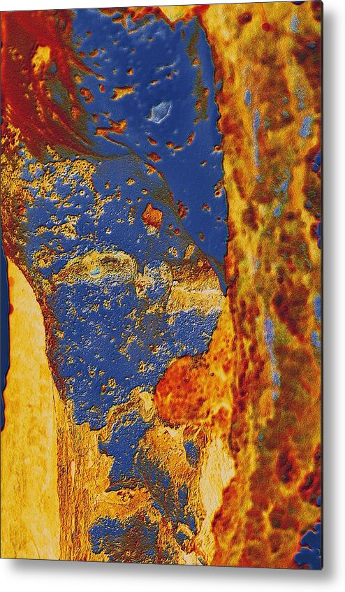 Abstract Metal Print featuring the photograph Mortal Bleu Flambe by Laureen Murtha Menzl