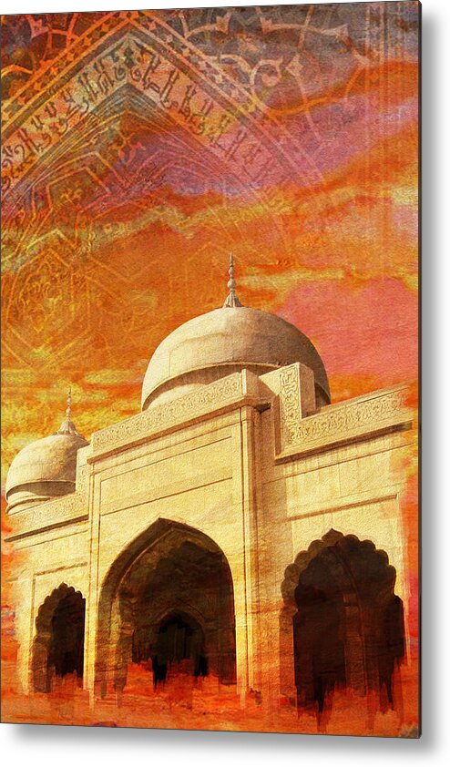 Pakistan Metal Print featuring the painting Moti Masjid by Catf