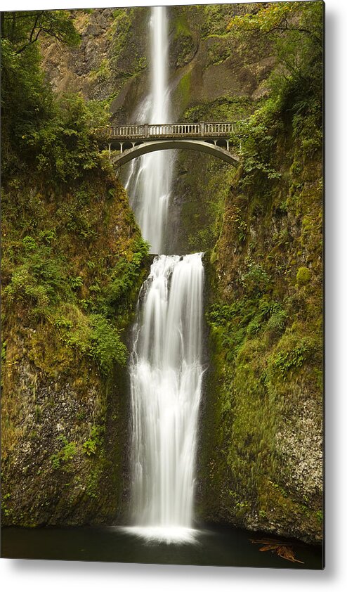 Waterfall Metal Print featuring the photograph Multnomah Falls 2 C by John Brueske
