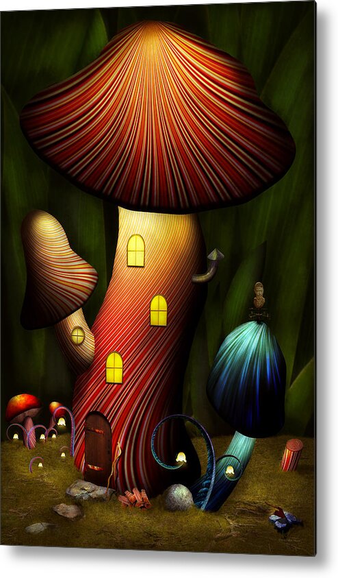 Self Metal Print featuring the digital art Mushroom - Magic Mushroom by Mike Savad