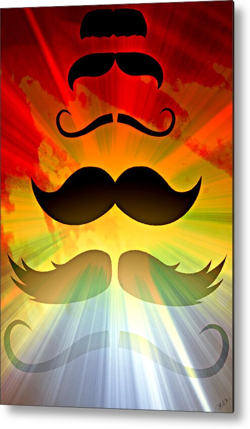 Mustache Metal Print featuring the digital art Mustache Stash by Ally White