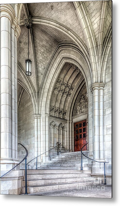 National Cathedral Metal Print featuring the photograph National Cathedral Entrance by Izet Kapetanovic