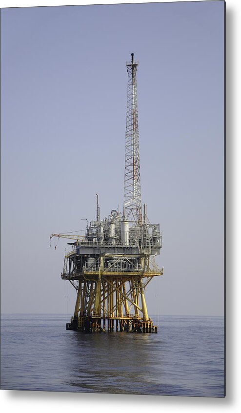 Oil Rig Metal Print featuring the photograph Natural gas platform by Bradford Martin