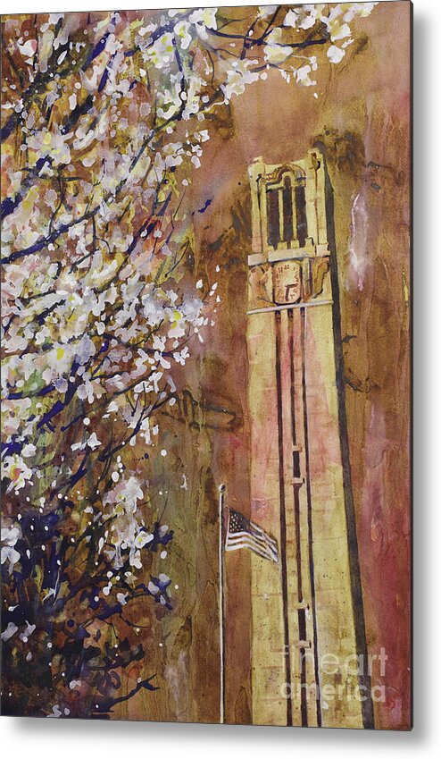 Art Prints Metal Print featuring the painting NCSU Bell Tower by Ryan Fox