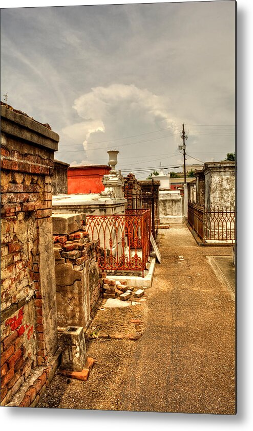 Graveyard Metal Print featuring the photograph New Orleans Graveyard by Greg and Chrystal Mimbs