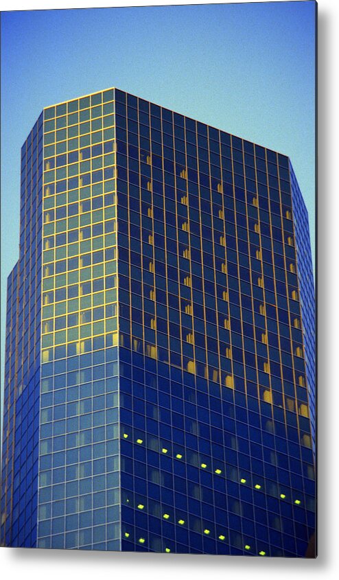 New York Metal Print featuring the photograph 1984 New York City Skyscraper Reflections by Gordon James