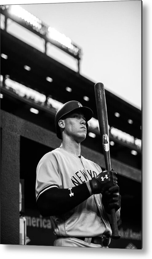 People Metal Print featuring the photograph New York Yankees v Baltimore Orioles by Rob Tringali/Sportschrome
